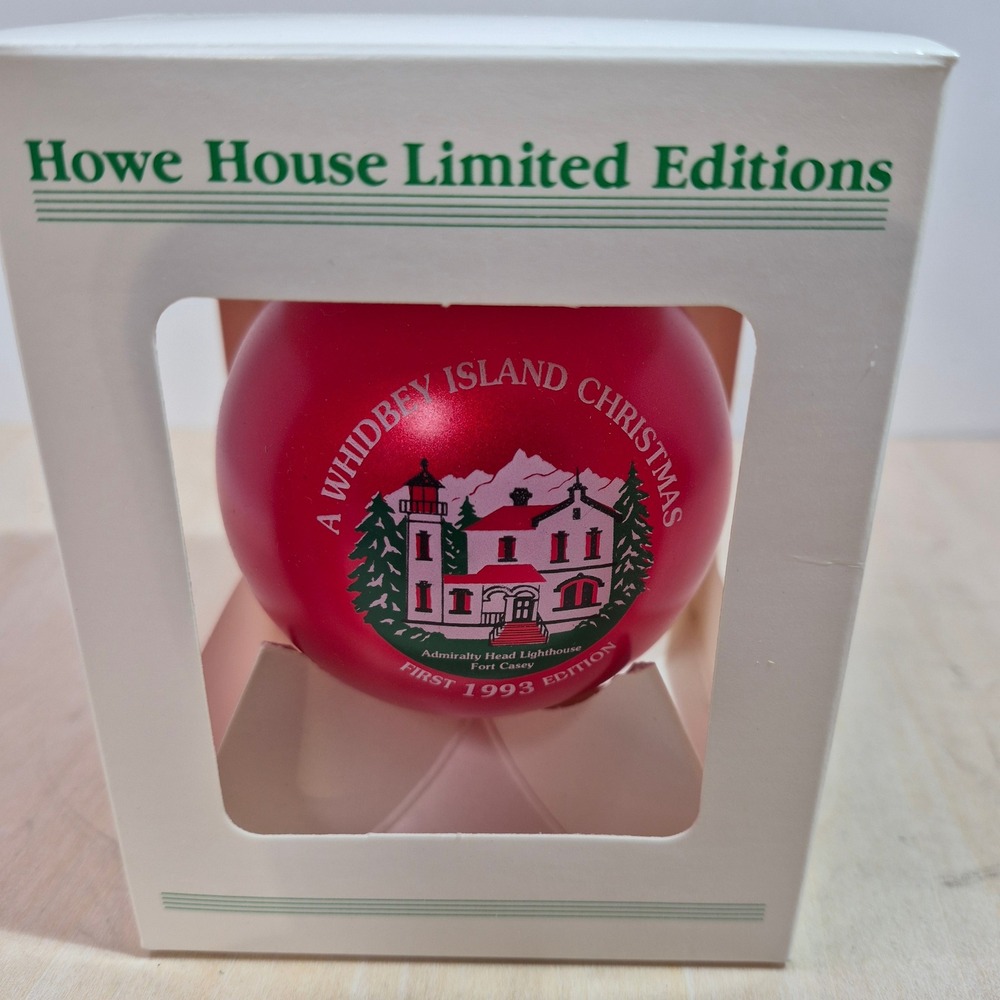 Howe House 1993 Whidbey Island‎ Christmas Ornament Admiralty Head Lighthouse Red